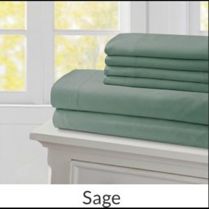Sage NWT New bedding sheets sheet set 6 pc SOFT